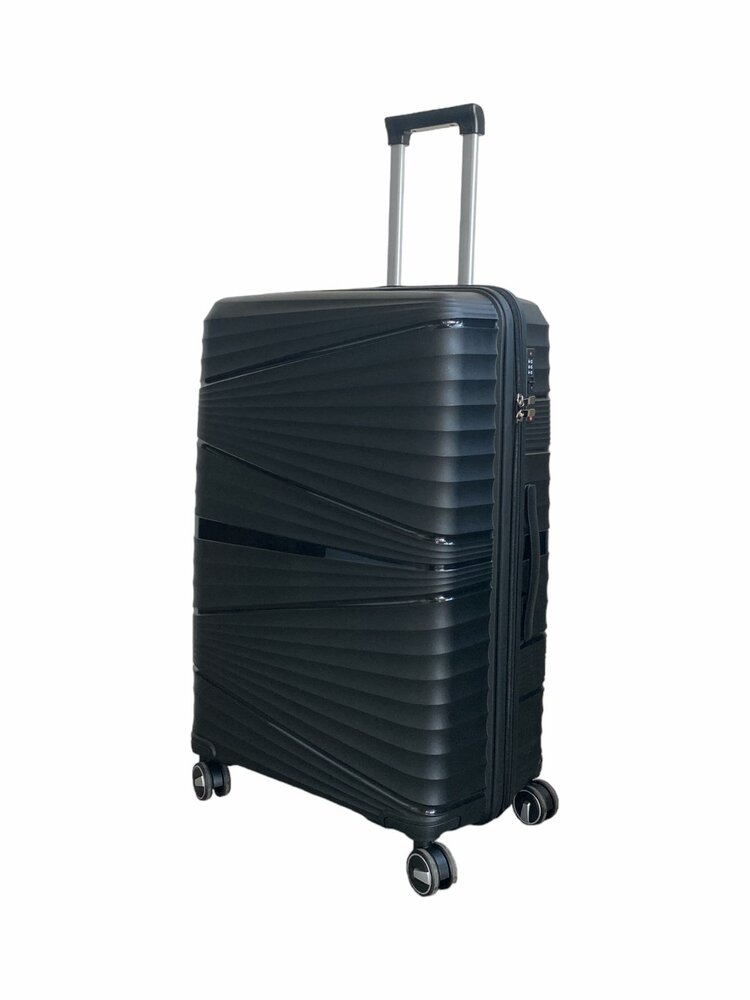 Luxury suitcase set 3 pieces 55cm/65cm/75cm black color