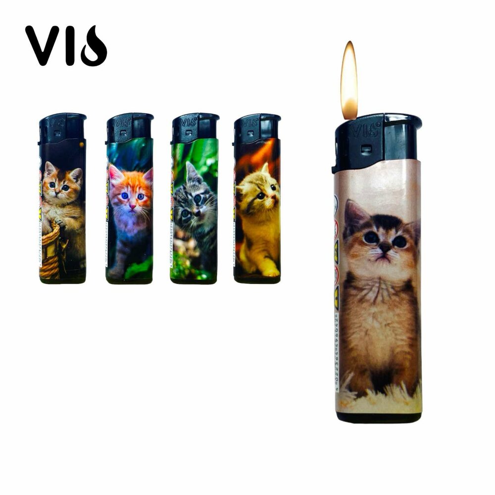 Klik Aanstekers 50 stuks - navulbaar - katten print - VIO&reg; Lighter