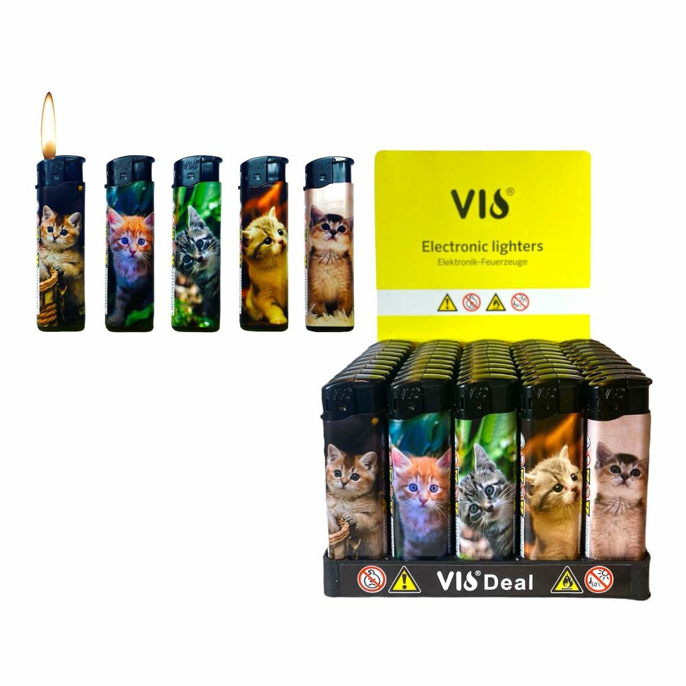 Klik Aanstekers 50 stuks - navulbaar - katten print - VIO&reg; Lighter