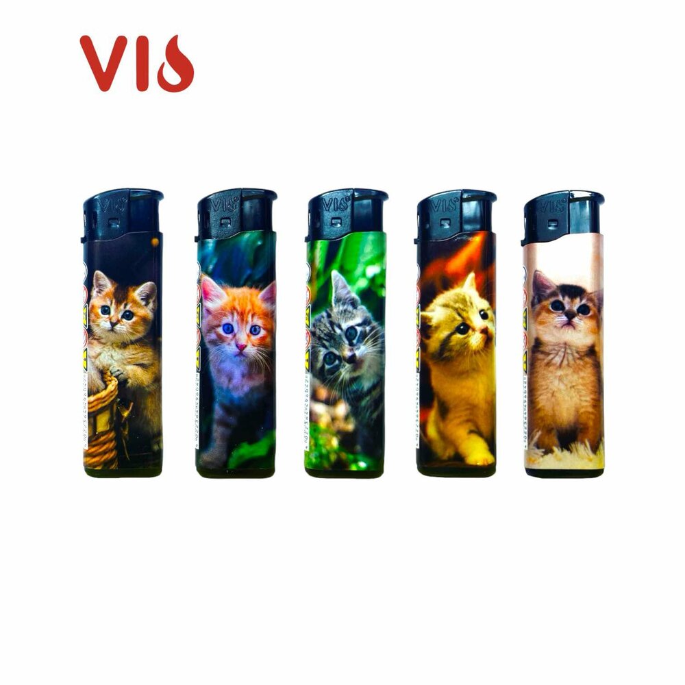Klik Aanstekers 50 stuks - navulbaar - katten print - VIO&reg; Lighter