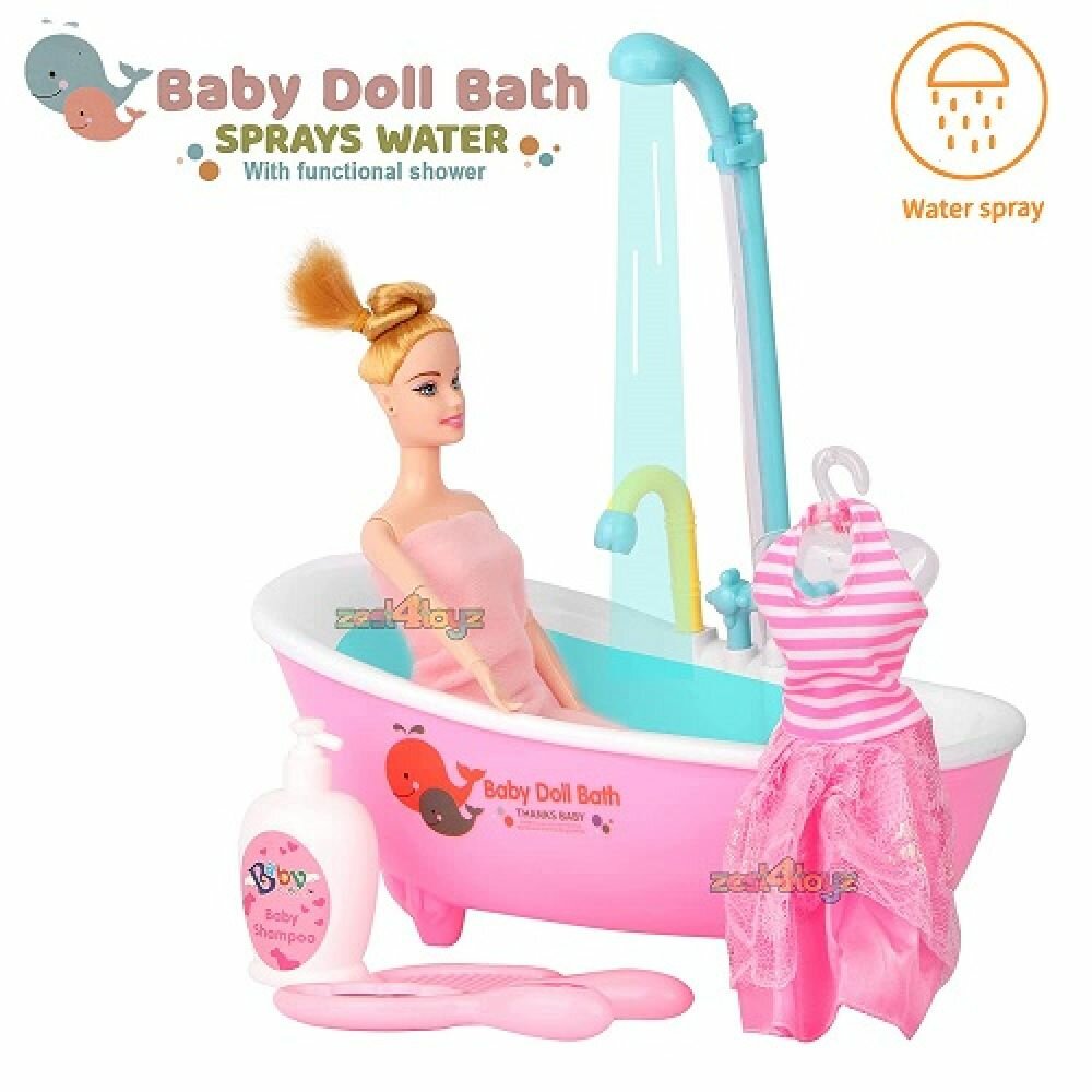 Bridal doll - bathroom set with water sprayer - Functional shower