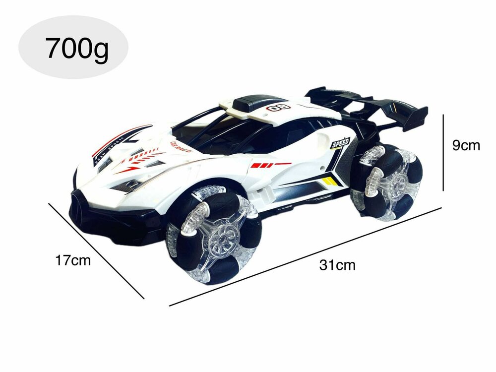 Rc auto 2.4GHZ Burn-out rook auto met echte rook en LED-lichtjes  met Geluid en oplaadbaar w