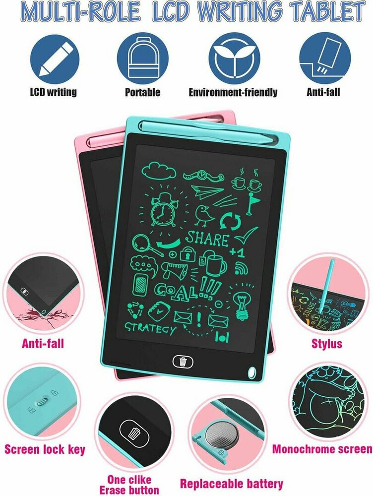 Creative - LCD Writing Board 10 Inch - LCD Drawing Tablet - Drawing Board Children - Children's Tablet
