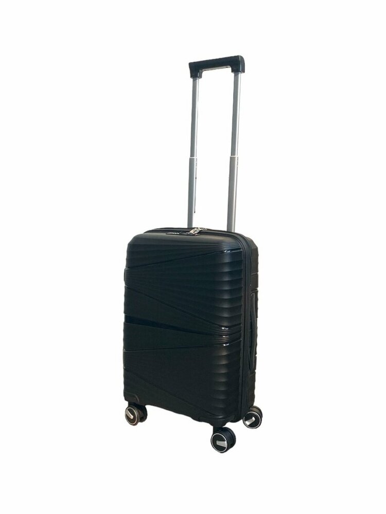 Handbagage koffer 55CM zwart met 4 wielen 360 graden spinner