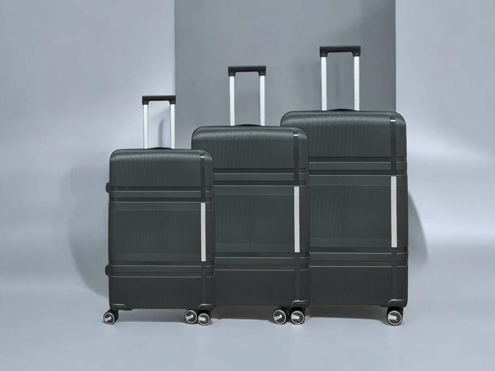 Koffers - Luxe - Set van 3 - donker grijs - 55/65/75 cm -&nbsp;100% polypropyleen - editie 2025