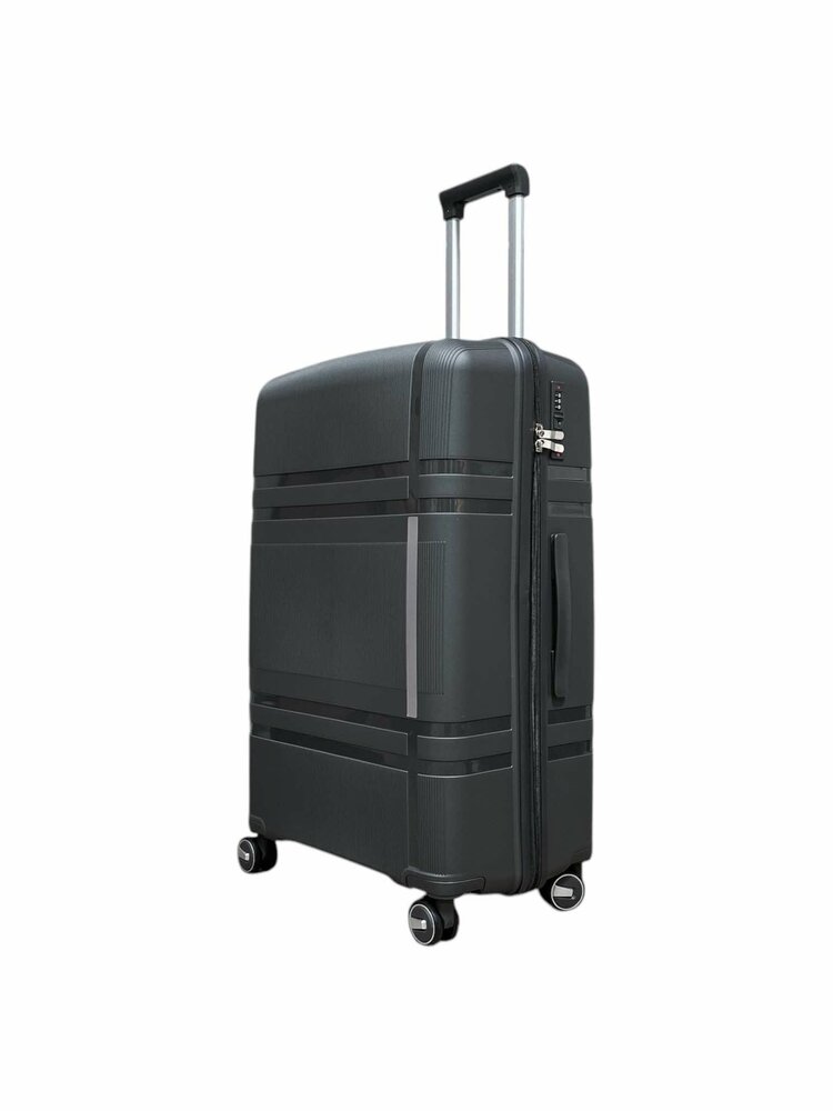 Groot XL koffer donker grijs - 75 cm - tot 35kg - 4 wielen 360 graden spinner -&nbsp;100% polypropyleen - editie 2025