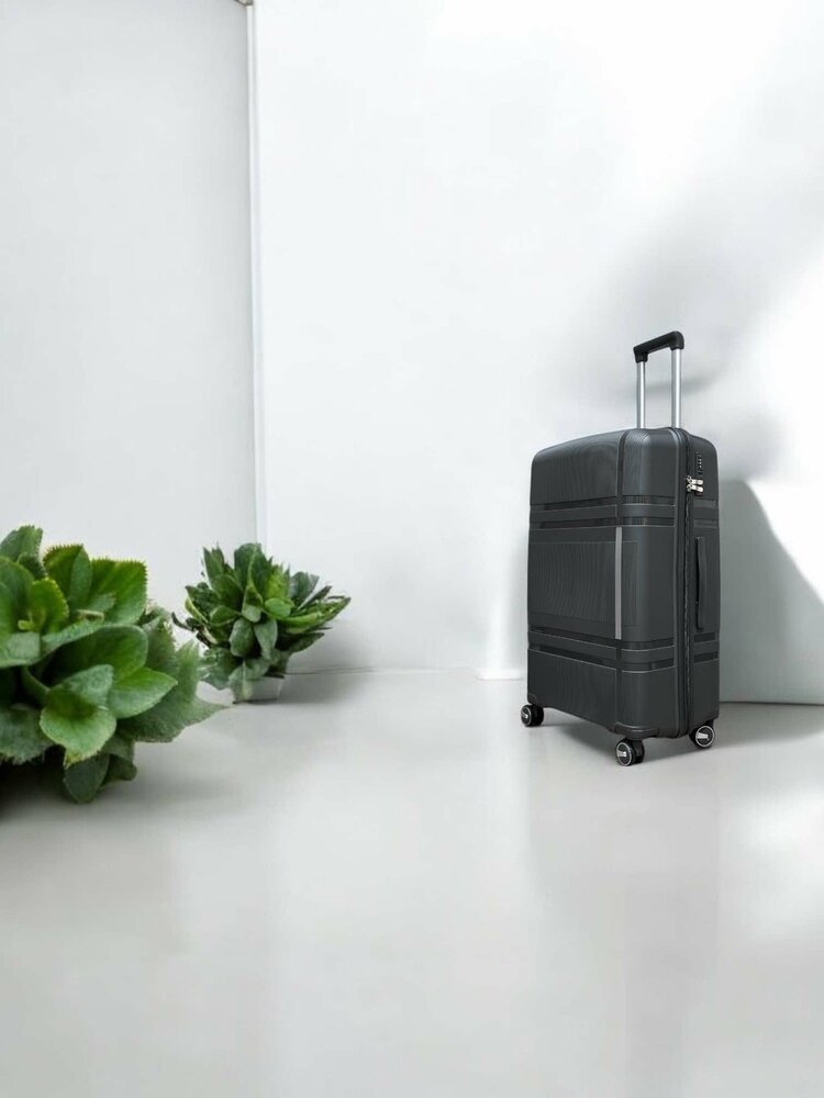Groot XL koffer donker grijs - 75 cm - tot 35kg - 4 wielen 360 graden spinner -&nbsp;100% polypropyleen - editie 2025