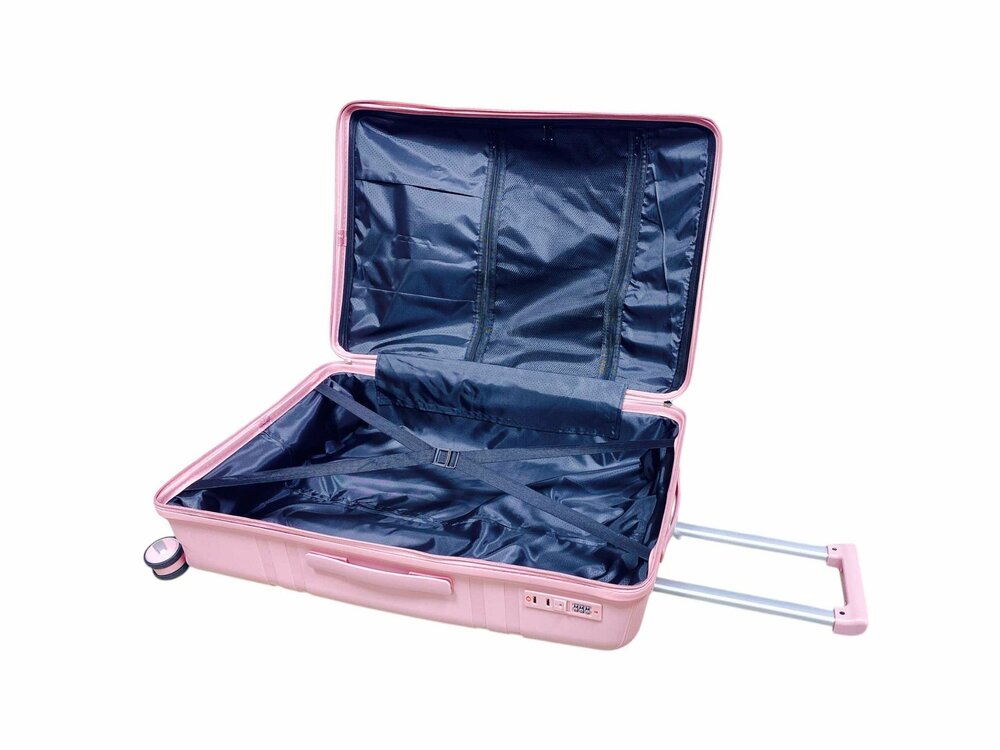 Groot XL koffer 75cm - tot 35kg - 4 wielen 360 graden spinner pastel Roze -&nbsp;100% polypropyleen - editie 2025