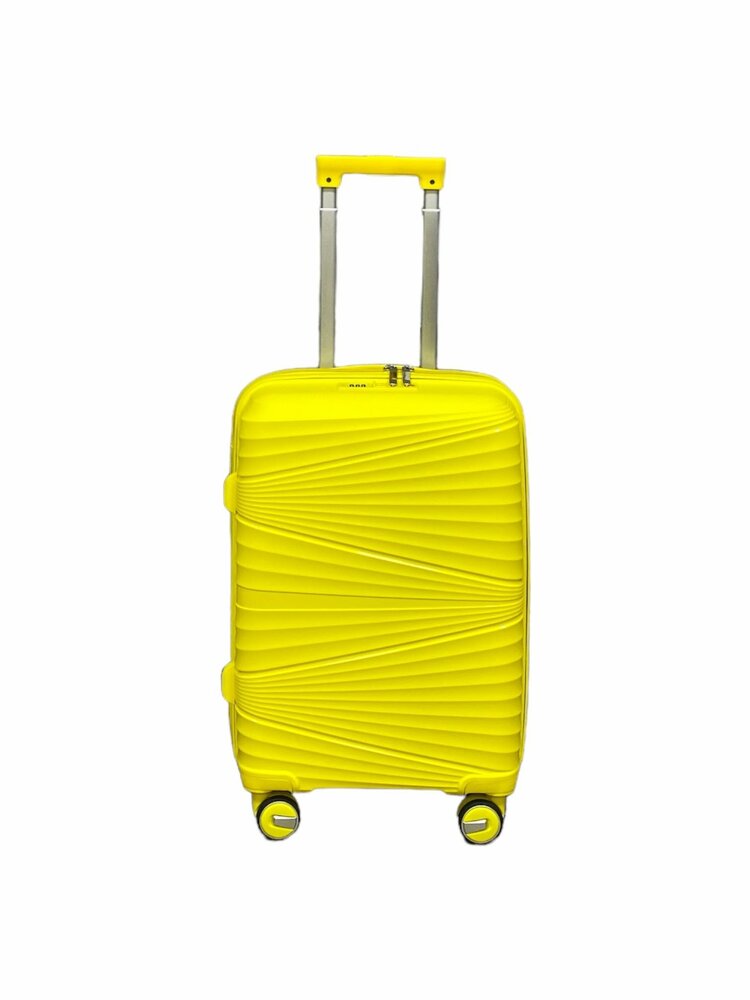 Hand luggage suitcase 55CM Yellow - 4 wheels 360 degree spinner