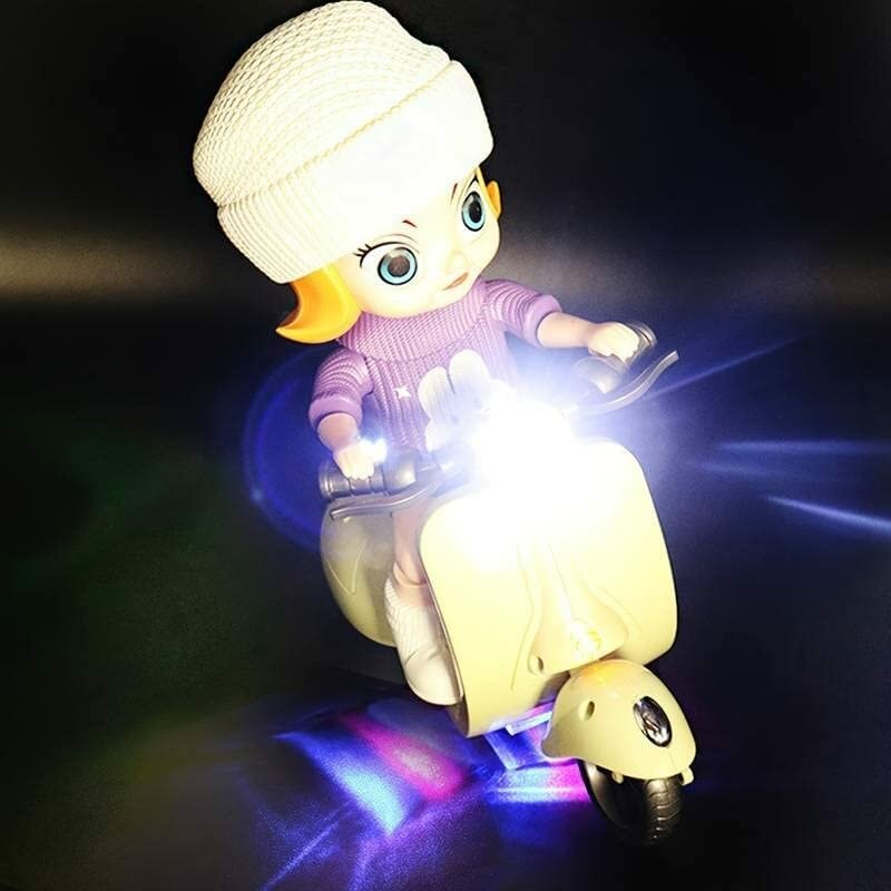 Motor Tide Flow Car - Toy Scooter with Light and Sound - bump&amp;go - incl. figure Inc. Batteries