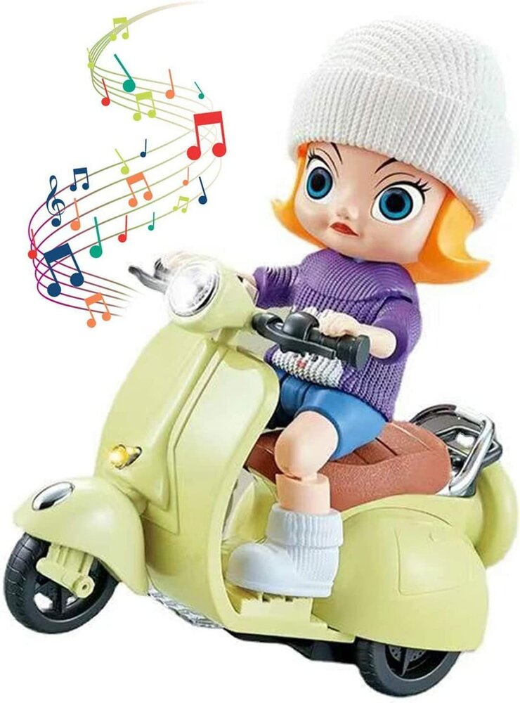 Motor Tide Flow Car - Toy Scooter with Light and Sound - bump&amp;go - incl. figure Inc. Batteries