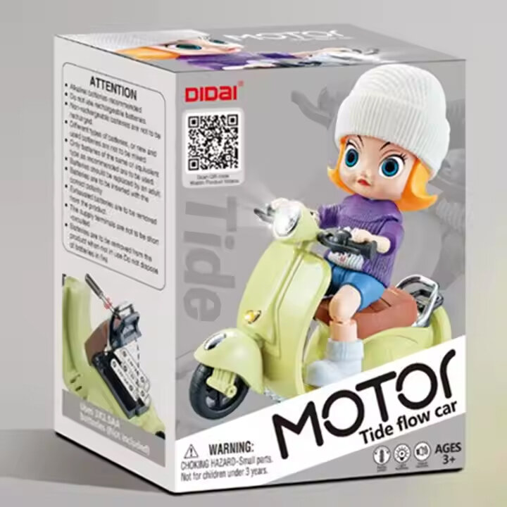 Motor Tide Flow Car - Toy Scooter with Light and Sound - bump&amp;go - incl. figure Inc. Batteries