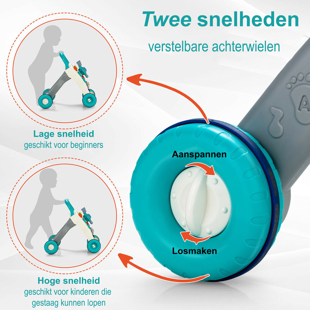Baby Walker - met geluid en lichtjes - 9 tot 36 Maanden baby Loopwagen 