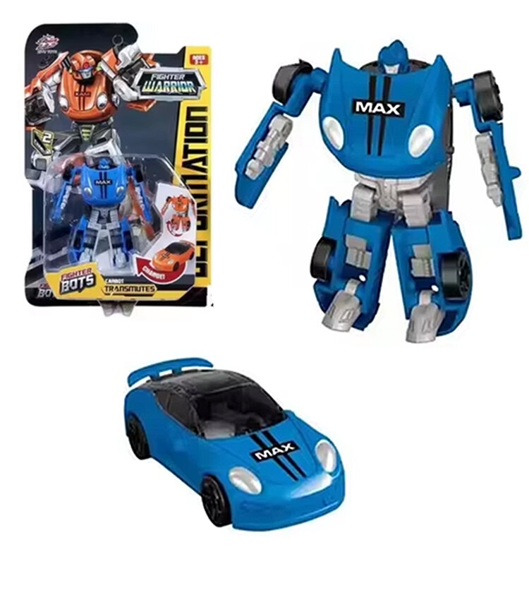 Fighter Warrior Bots MAX &ndash; De Ultieme 2-in-1 Transformeerbare Robot &amp; auto Blauw
