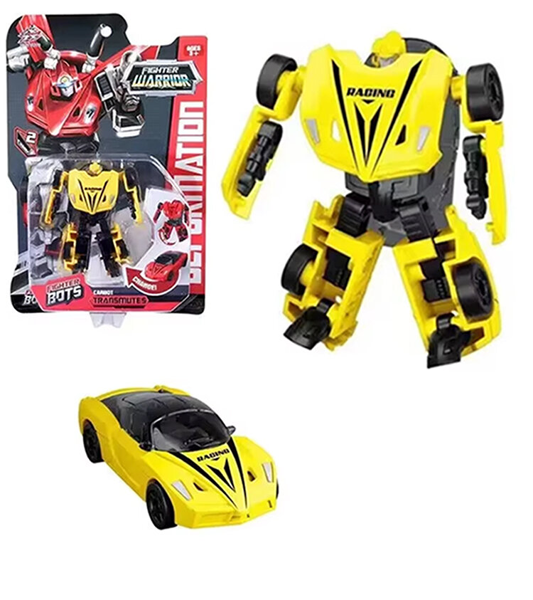 Fighter Warrior Bots Racing&ndash; De Ultieme 2-in-1 Transformeerbare Robot &amp; auto Geel