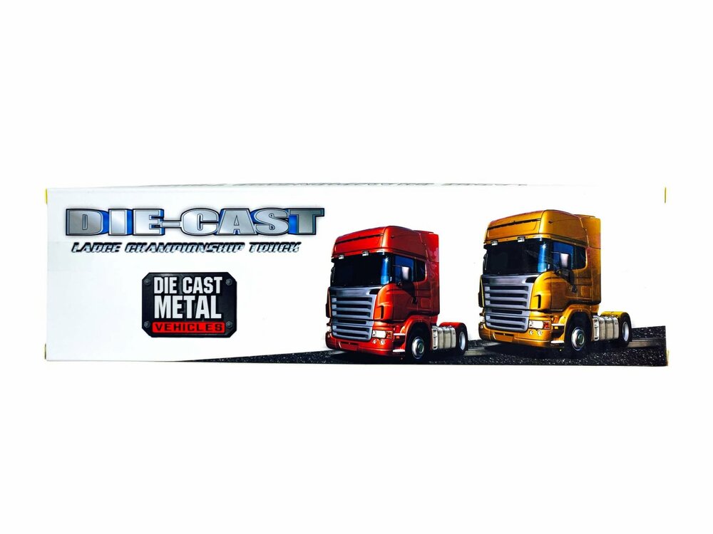 DIE-CAST - Vrachtwagen brandweerauto's - autotransporter + 2 mini auto's 3in1