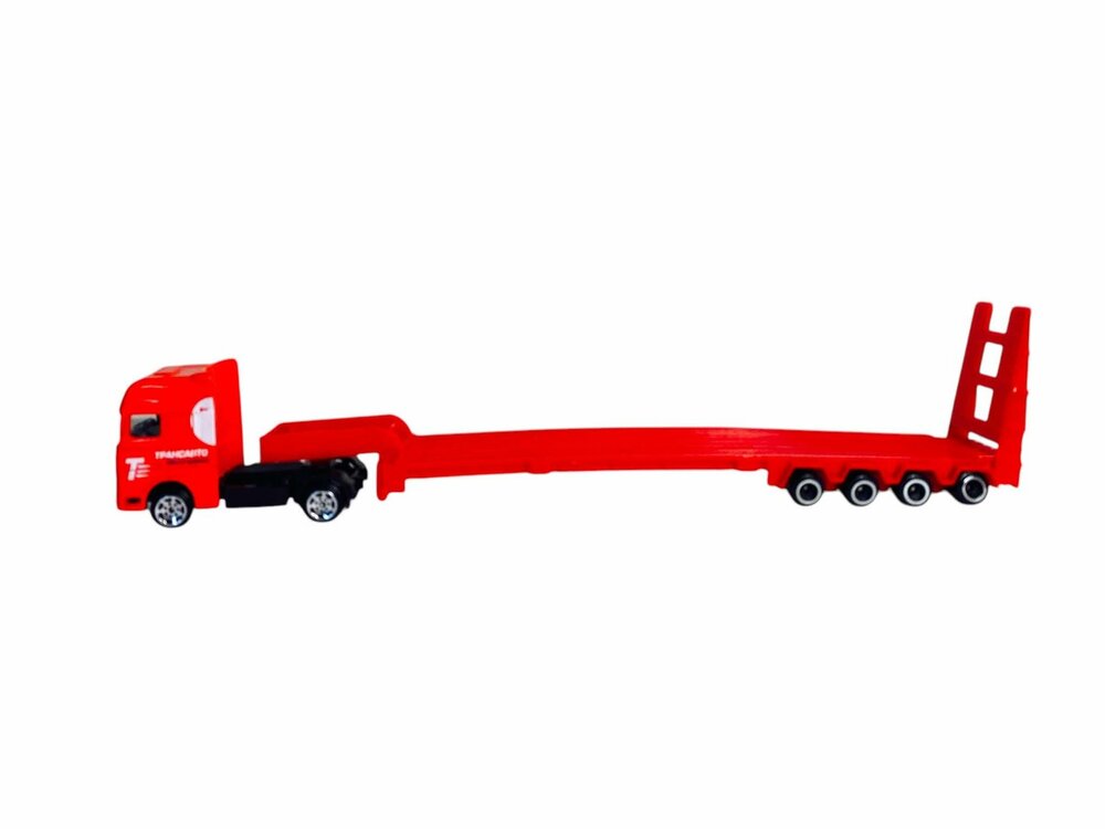 DIE-CAST - Vrachtwagen brandweerauto's - autotransporter + 2 mini auto's 3in1