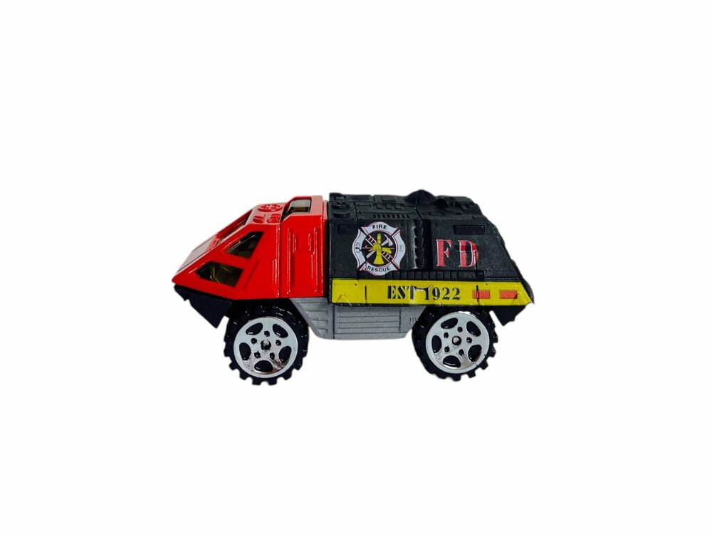 DIE-CAST - Vrachtwagen brandweerauto's - autotransporter + 2 mini auto's 3in1