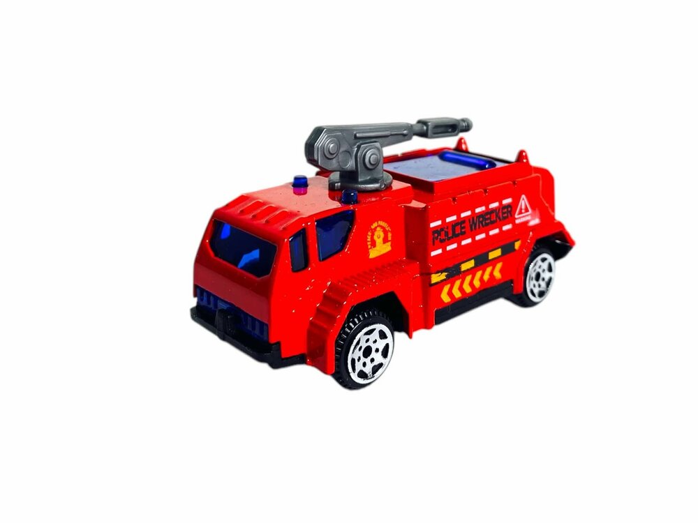 DIE-CAST - Vrachtwagen brandweerauto's - autotransporter + 2 mini auto's 3in1