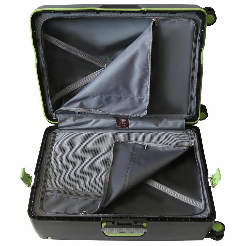 Bubule Hardcase suitcase set black - 3 pieces - TSA lock - wide handle