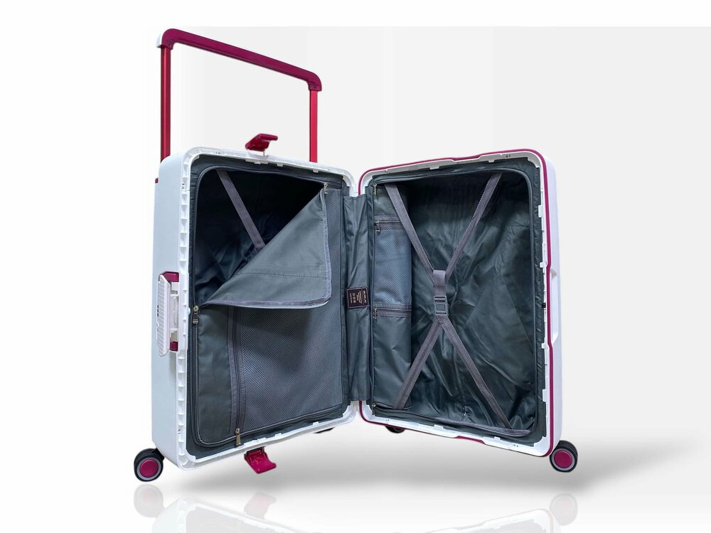 Bubule Hardcase koffers wit extra groot  XL 76 cm - 95L - TSA Slot - brede handgreep