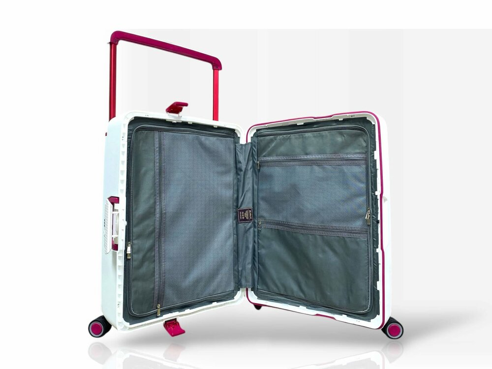 Bubule Hardcase koffers wit extra groot  XL 76 cm - 95L - TSA Slot - brede handgreep
