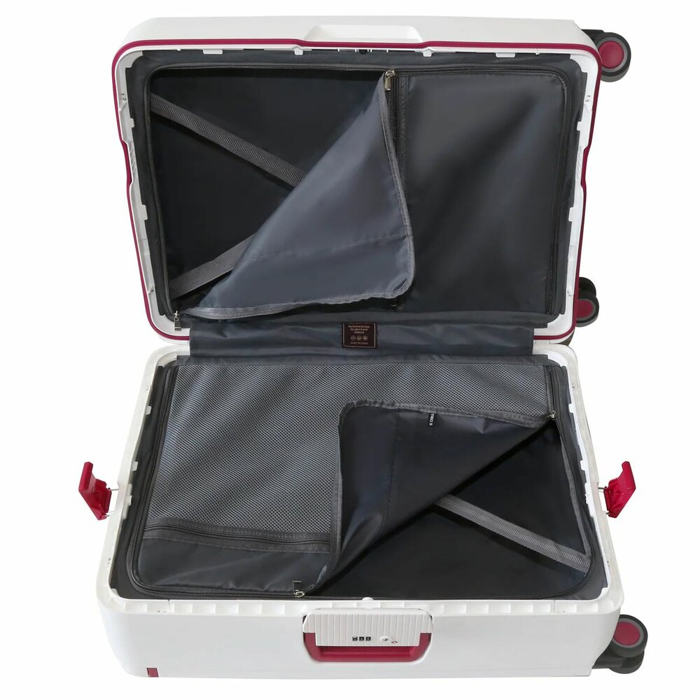 Bubule Hardcase koffers wit extra groot  XL 76 cm - 95L - TSA Slot - brede handgreep