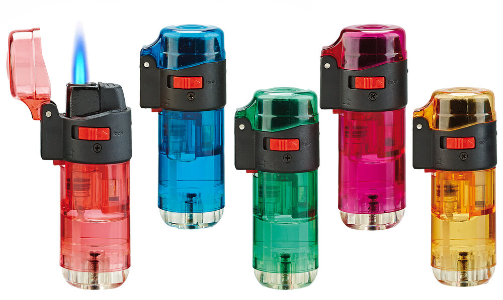 Jet Flame transparant aanstekers - 5 stuks Turbo wind aansteker- navulbaar