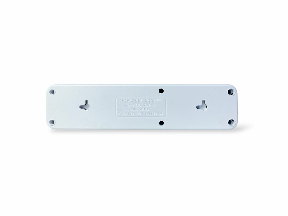 Power Strip with 3 Sockets, 2 USB Ports + 1 USB-C - 2500W - 2 Meter - White - Lucky Hawk