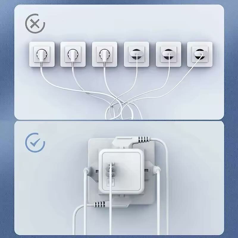 Cube Socket 7-in-1 Stekkerdoos - 4 stopcontacten met 2 USB 1 Type-C poorten