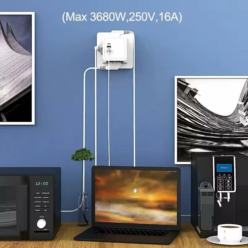 Cube Socket 7-in-1 Stekkerdoos - 4 stopcontacten met 2 USB 1 Type-C poorten