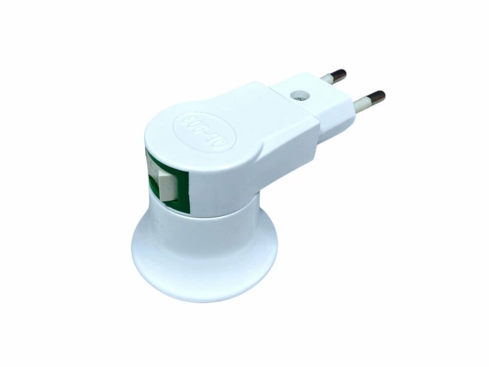Stekker EU met E27 fitting + aan/uit schakelaar mix 5 stuks