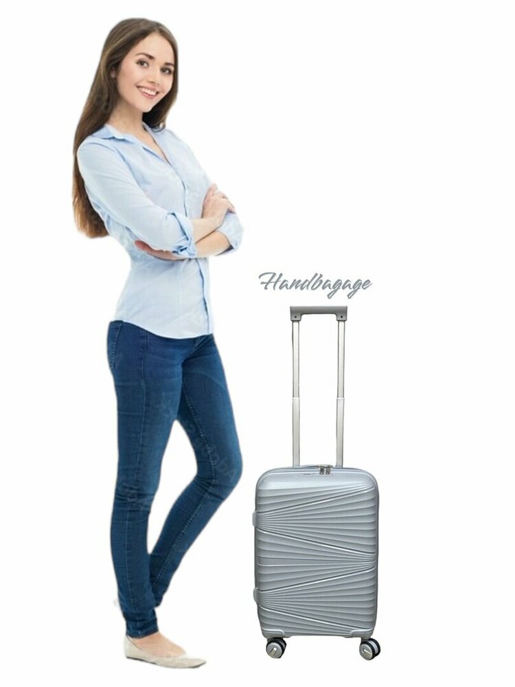 Koffer - Handbagage - 55cm - Grijs - Siliconen/Polypropyleen
