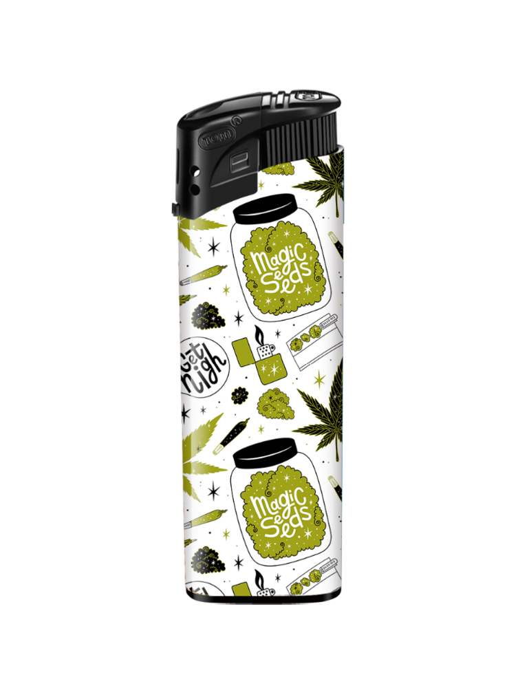 Aanstekers met Ganja Weed Print - 50 stuks - cannabis design lighters TOM&reg;
