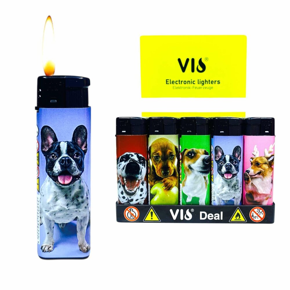 Lighters - with dog print - Refillable &amp; Adjustable - 50 pieces