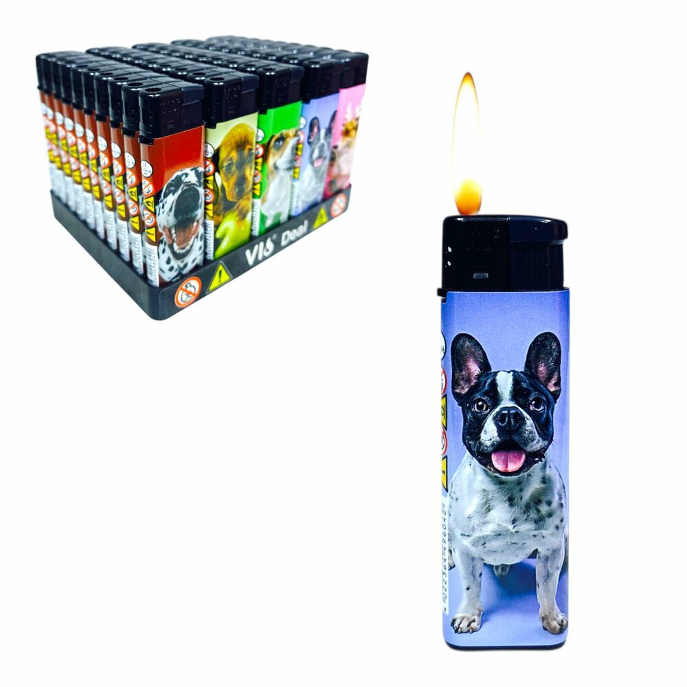 Lighters - with dog print - Refillable &amp; Adjustable - 50 pieces