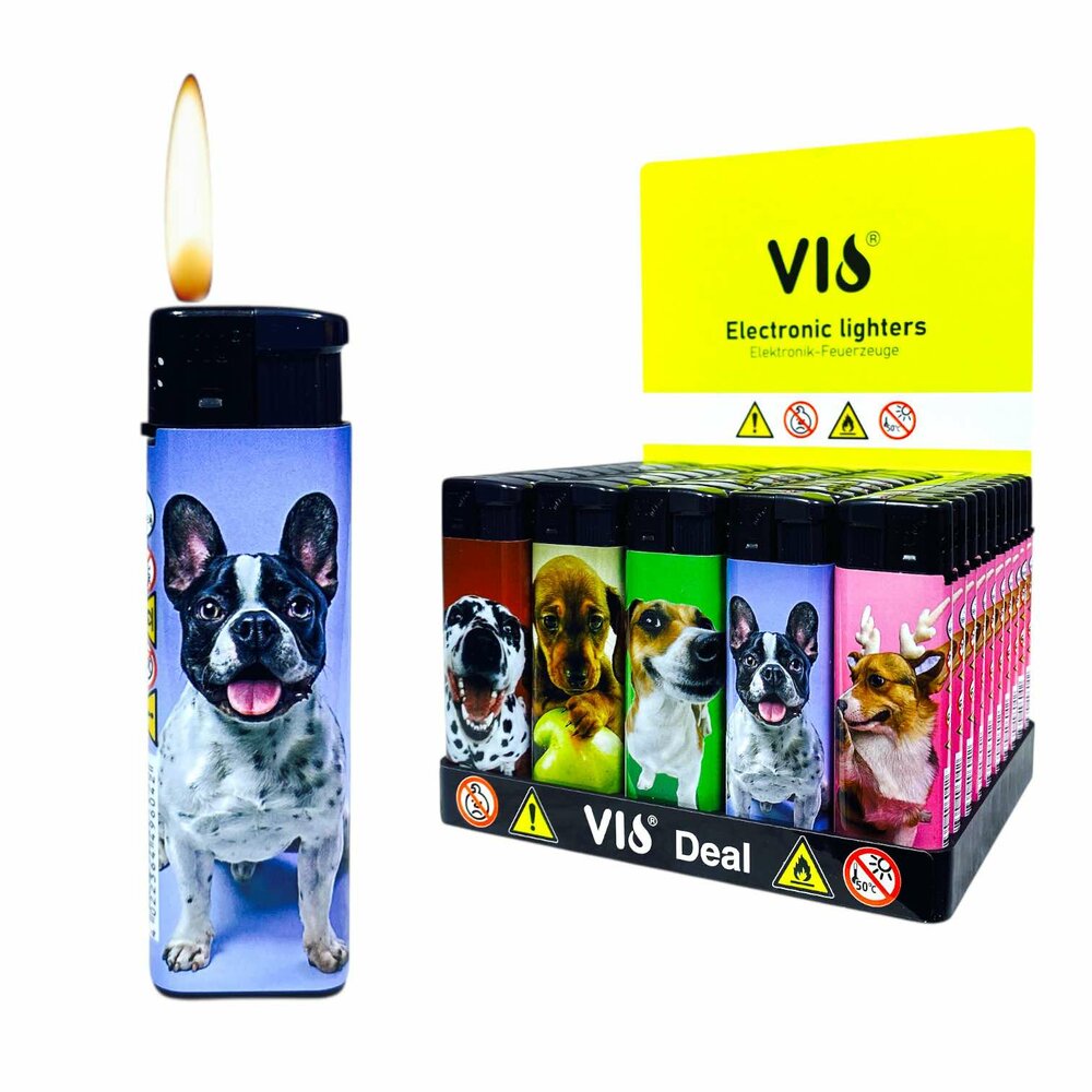 Lighters - with dog print - Refillable &amp; Adjustable - 50 pieces