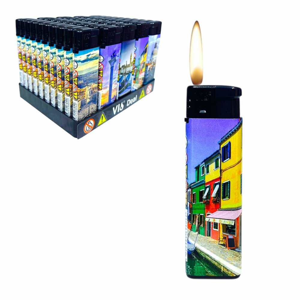 Lighter &ndash; 50 pieces Refillable &amp; Adjustable lighters beautiful monument