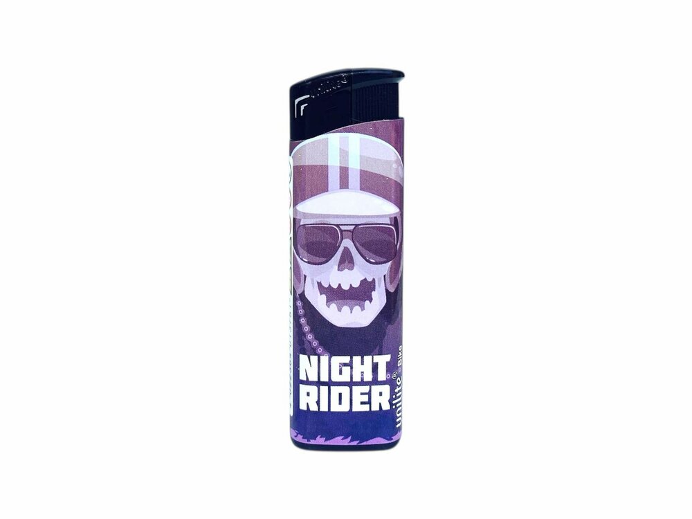 Aanstekers - klik - Navulbare Fix Flame  - 50 stuks per tray Unilite Rock-'n-roll Print