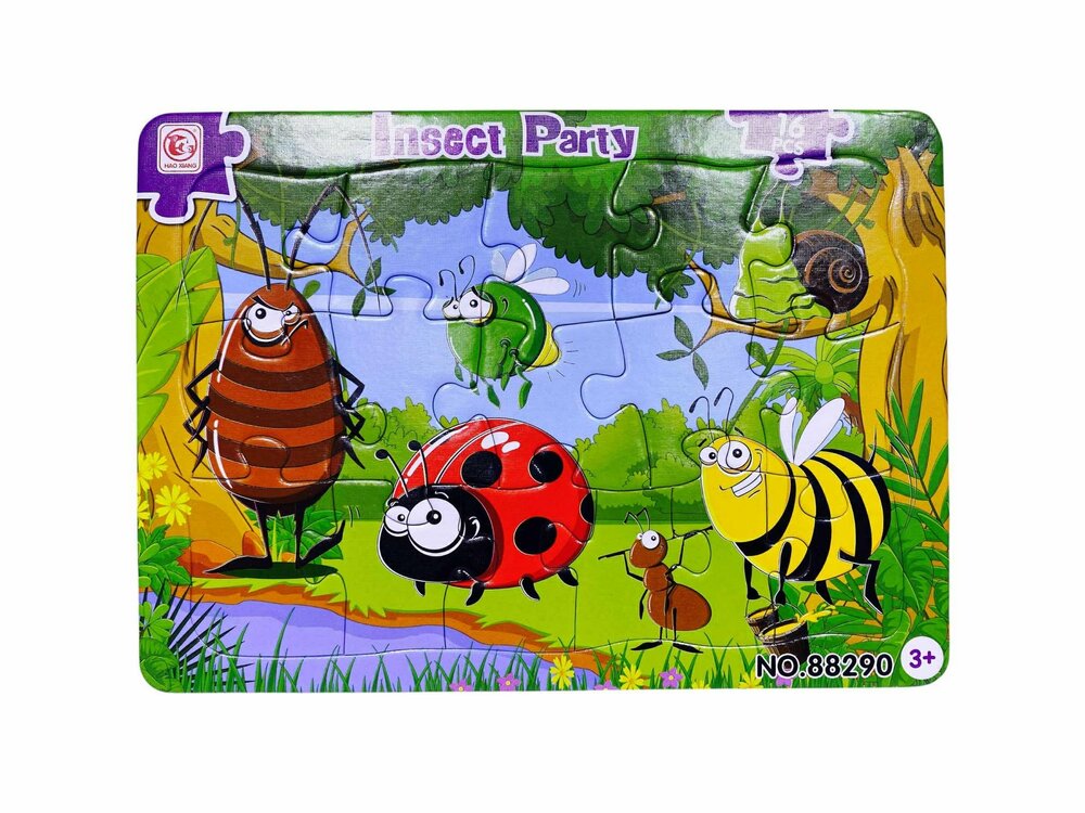 Educatieve puzzel Insecten legpuzzel 16 stukjes
