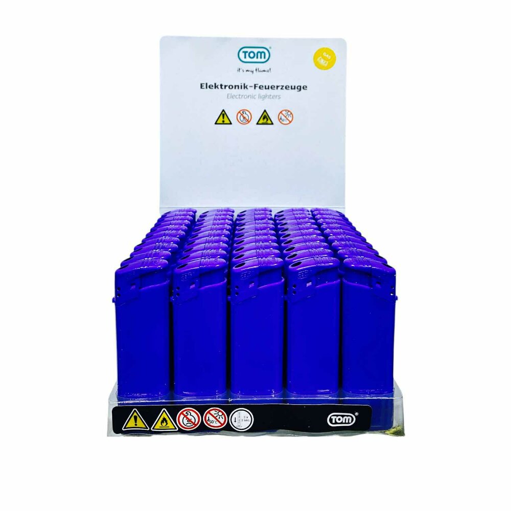 Blauw Bedrukbare Aansteker blanco - 50 stuks &ndash; kliksysteem - TOM&reg;