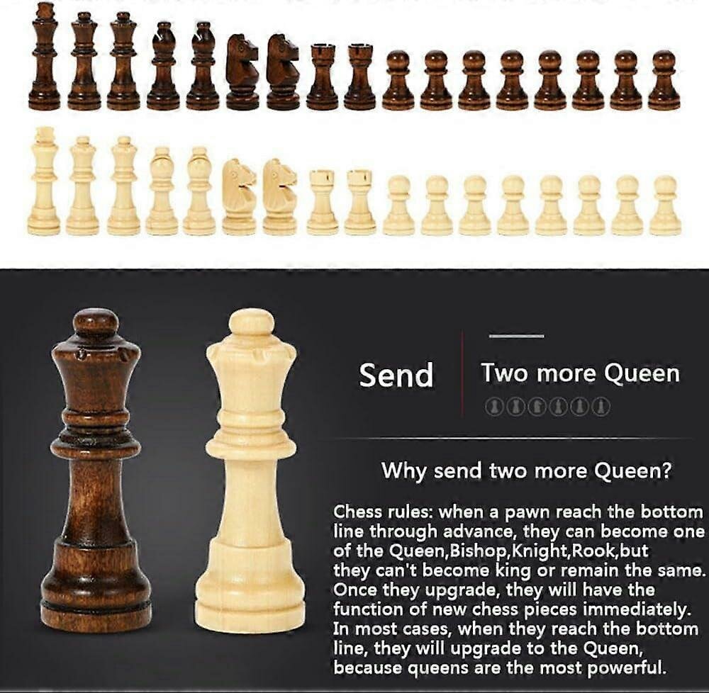 Chess &amp; Checkers - Magnetische Schaak- en Dambord 39x39 - Inklapbare 2-in-1 Hout - Met ReisTas