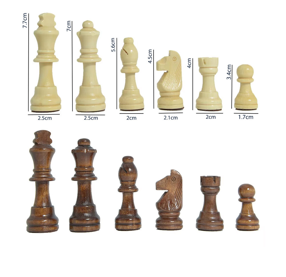 Magnetische Schaakset van hout - Met Ge&iuml;ntegreerde Sluiting - 38.8cm Schaakbord