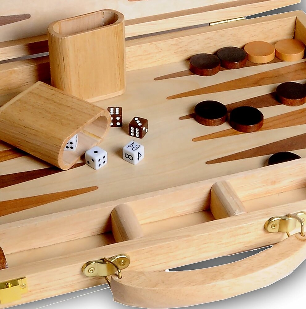 Backgammon Set -massief hout -  47,5 x 38 x 2,7 cm