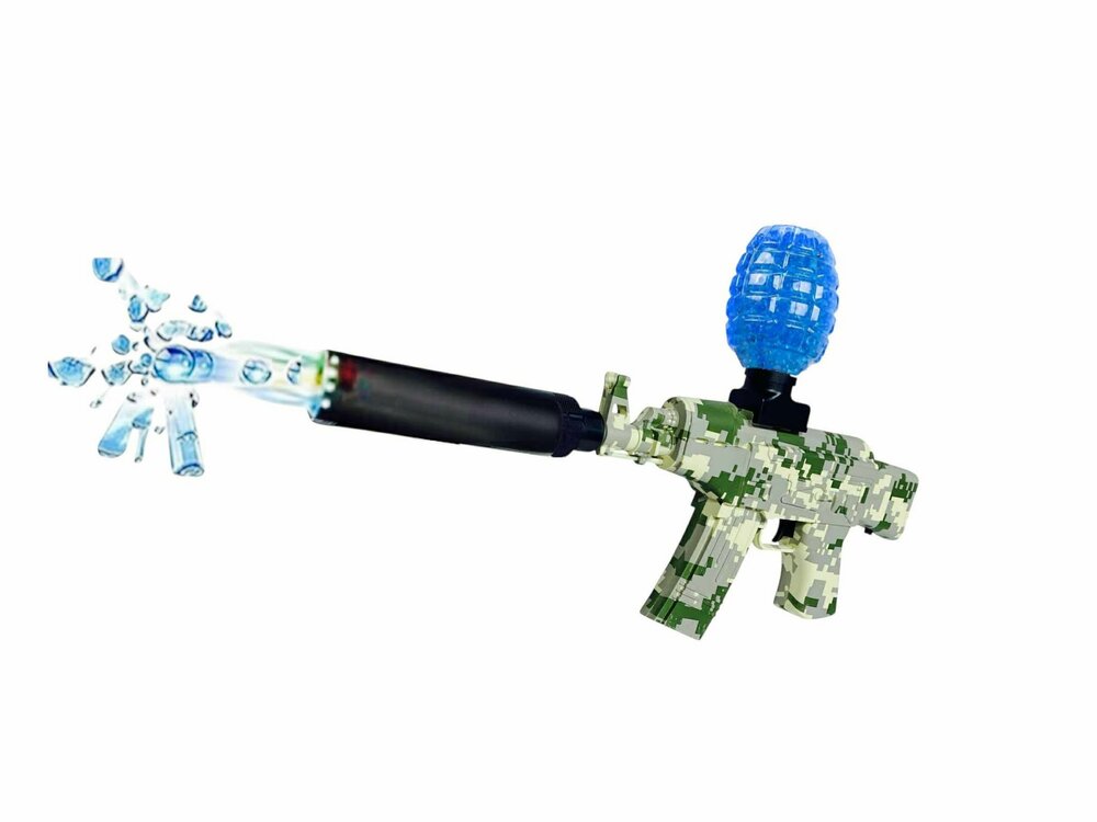 Gel Blaster AK47 Army - Luminous Silencer met Led licht - compleet set - oplaadbaar - 45 cm + 2 zakjes gelballen