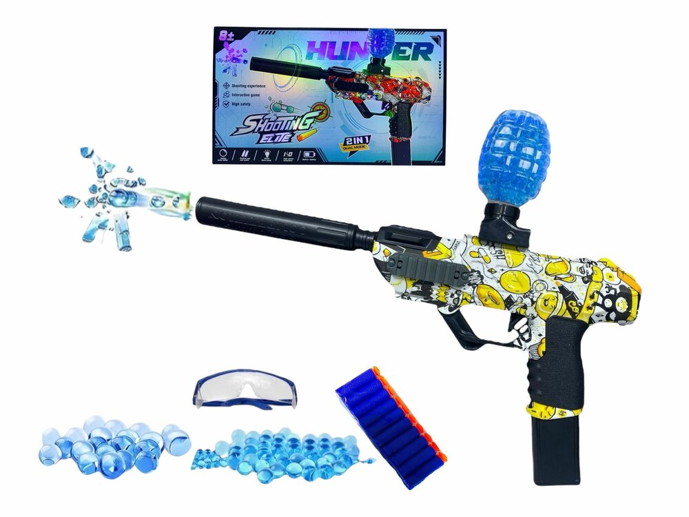 Shooting Elite Gelblaster 2in1 - HUNTER- LED LIGHT - gelballetjes + pijlen - 5000 balletjes - Oplaadbaar - 42.5 CM