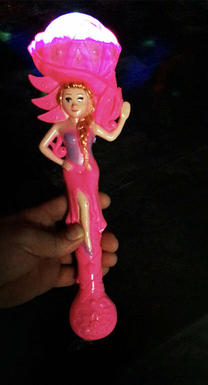 Prinsessenstaf - toverstaf met muziek en lichtjes - flash stick 37CM