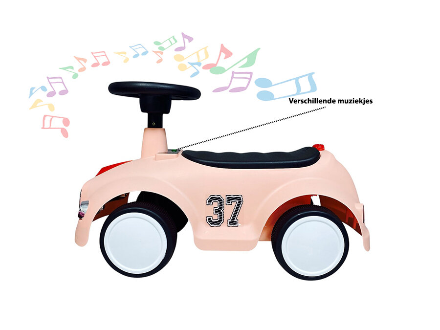 Loopauto met toeter en lichtjes 60 CM - vanaf 12 maanden