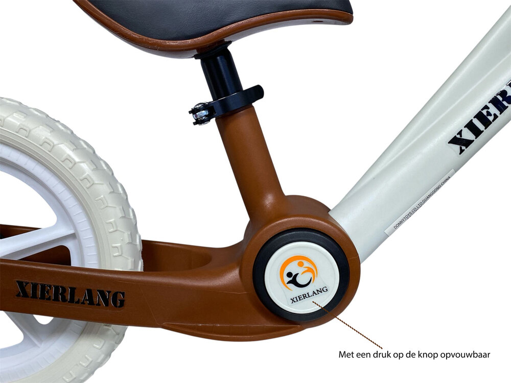 Foldable Bike - Opvouwbare Loopfiets met 1-Knops Systeem - 87CM - Bruin - licht gewicht
