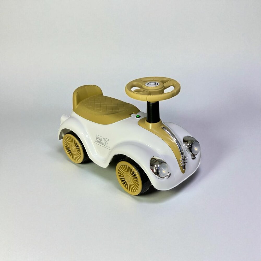 Classic Luxury Retro Car - Loopauto 55CM - Wit - muziek &amp; lichtjes
